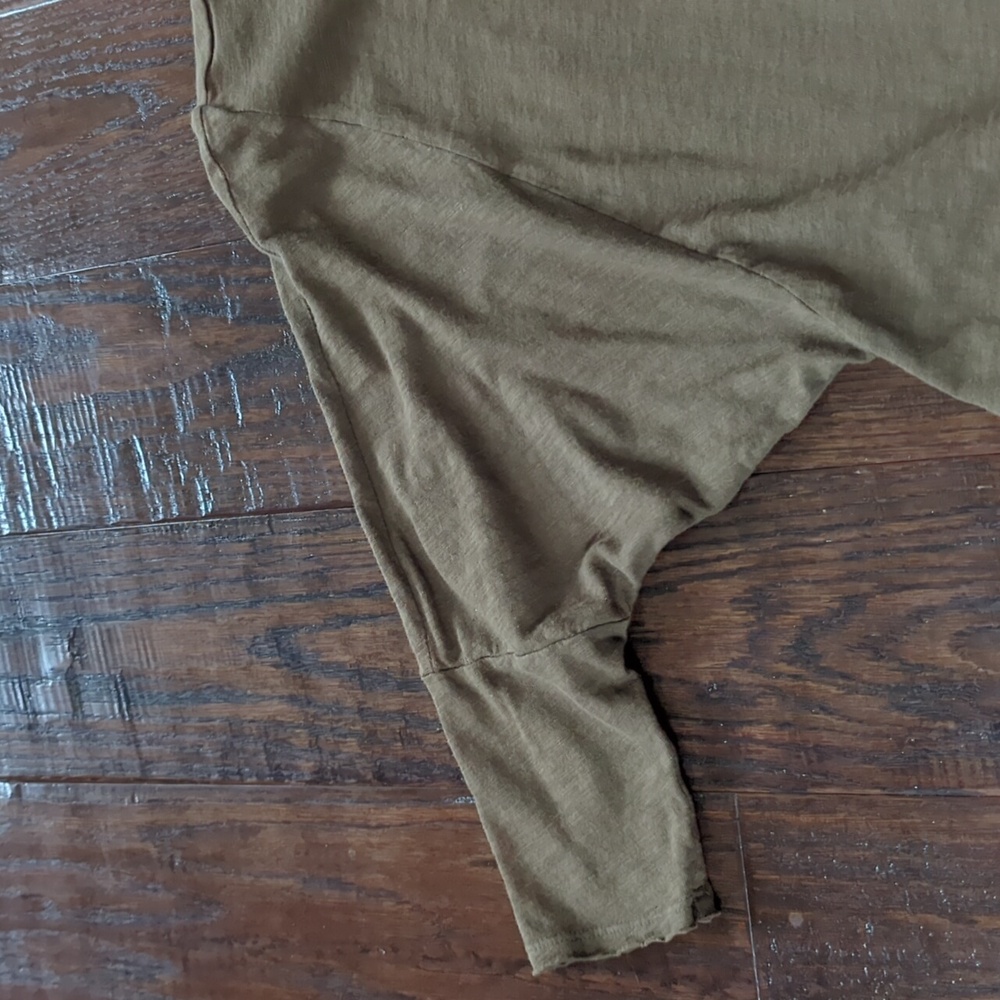 WEARABLES XCVI I Sylvan Pigment Brown Split Neck 3/4 Dolman Sleeve Shirt, XS - Picture 10 of 12